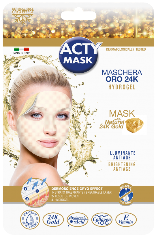 ACTY MASK гидрогелевая маска с натуральным 24-каратным золотом