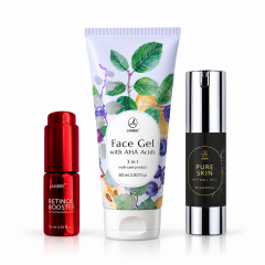 Набір &laquo;Сяюча шкіра&raquo;: BOOSTER RETINOL+ AHA FACE Cleanser + Pure Skin Ritual Oil (для сухої шкіри з пігментацією/комедонами)