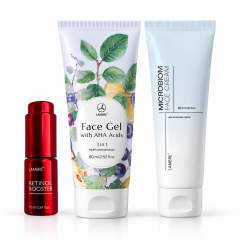 Набір &laquo;Сяюча шкіра&raquo;: BOOSTER RETINOL+ AHA FACE Cleanser + MICROBIOM FACE CREAM (для жирної/комбінованої шкіри з пігментацією/комедонами)