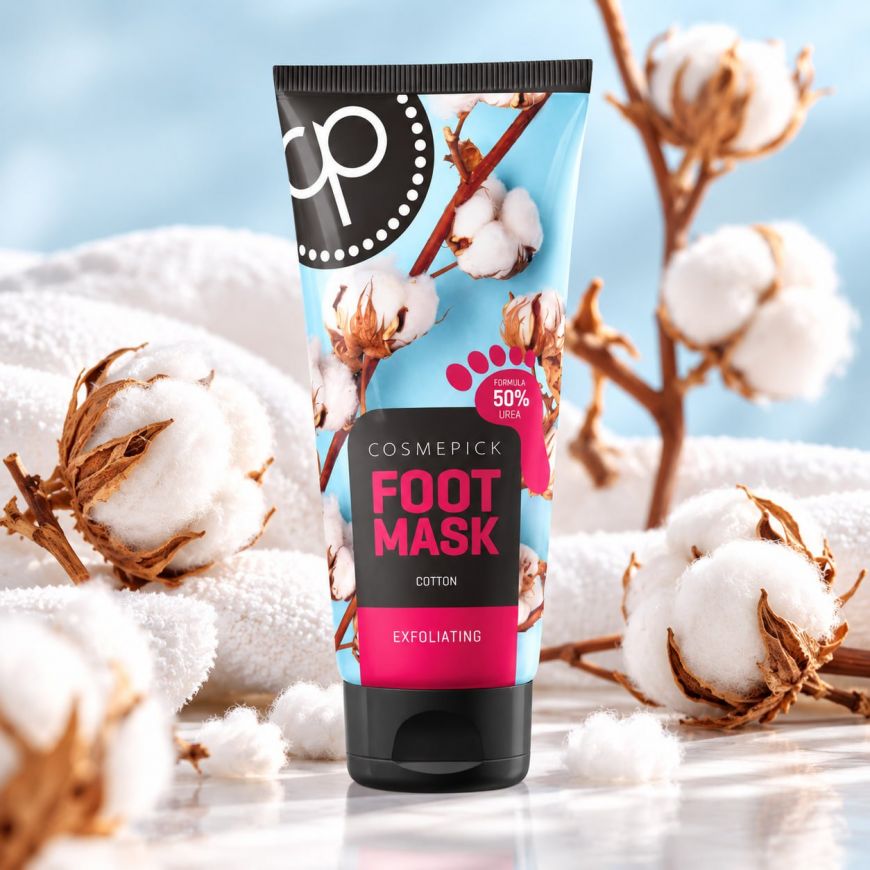 Відлущувальна бавовняна маска для ніг з сечовиною Cotton Cosmepick, 80 ml