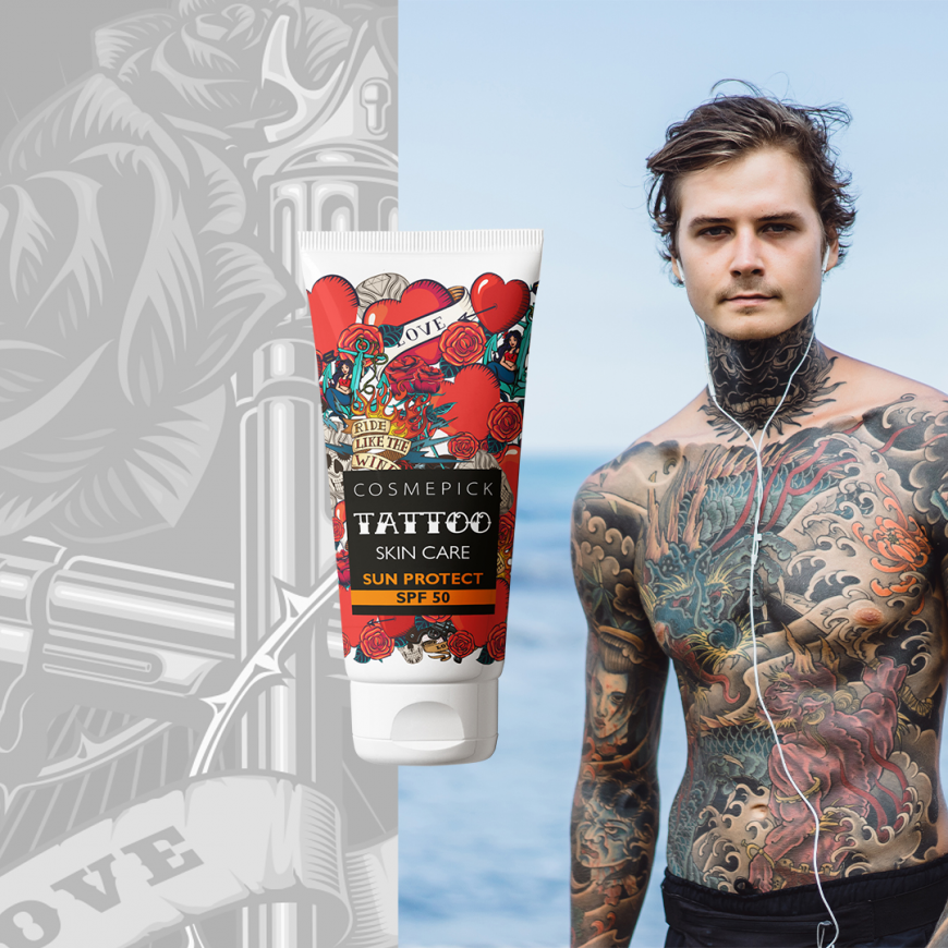 Захисний крем SPF 50 Sun Protect SPF 50 Cosmepick Tatoo, 50 ml