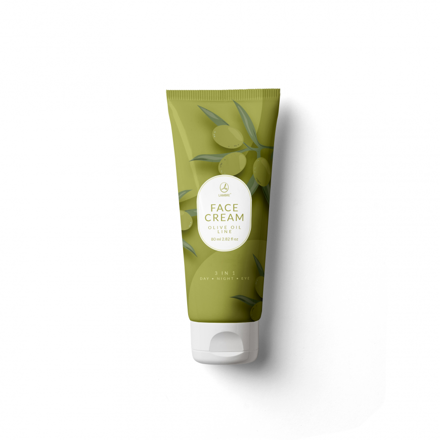 Face Cream Olive Oil Line, крем для обличчя 3 в 1: день, ніч і зона навколо очей, 80 мл