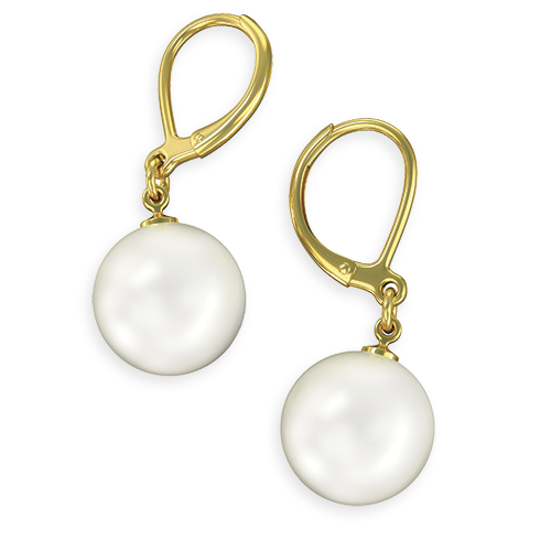 Сережки з білим перлами