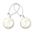 Сережки з великими білими перлами