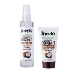 Разглаживающее масло для тела Inecto Naturals Coconut Body Oil + разглаживающий скраб для тела Inecto Naturals Coconut Body Scrub