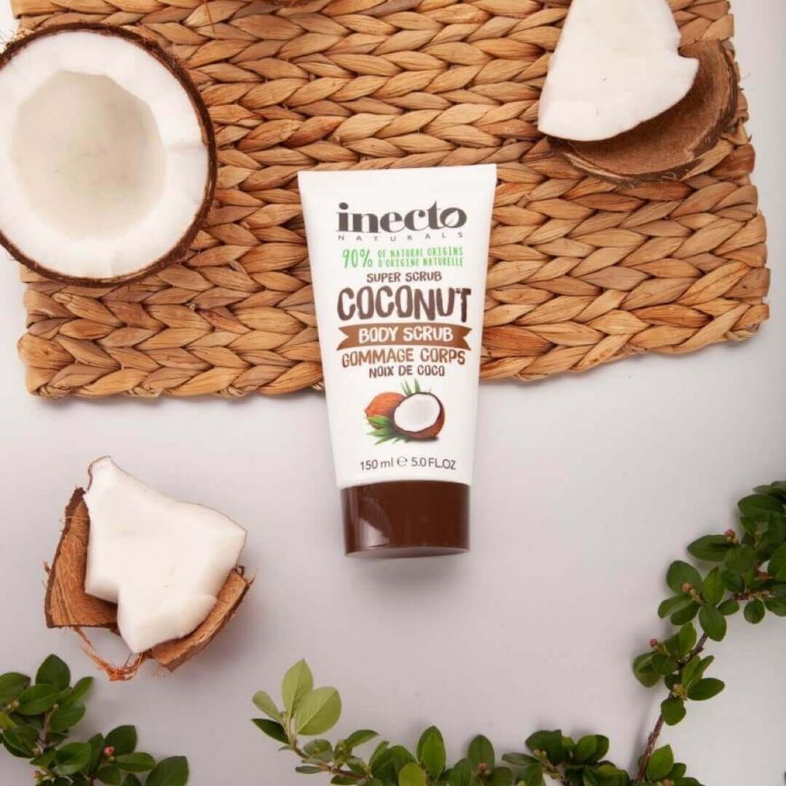Разглаживающее масло для тела Inecto Naturals Coconut Body Oil + разглаживающий скраб для тела Inecto Naturals Coconut Body Scrub